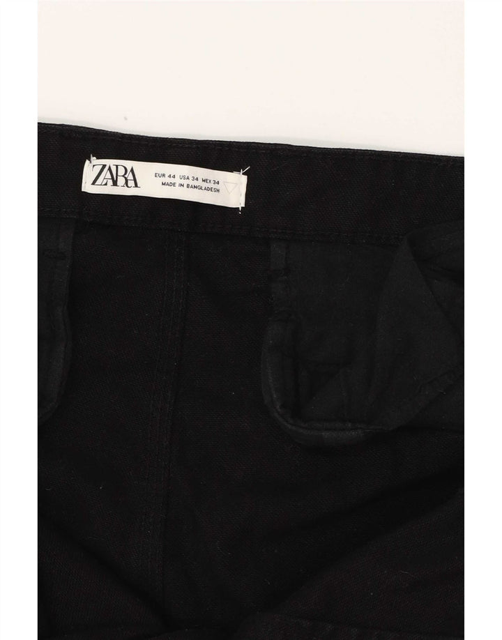 Pantaloni cargo dritti da uomo Zara EU 44 Large W34 L27 neri