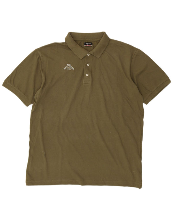 Kappa Mens Polo Shirt 2XL Khaki Cotton