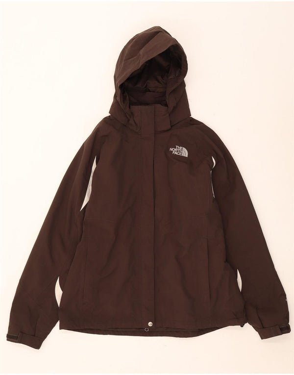 Giacca antipioggia da donna con cappuccio The North Face UK 18 XL Nylon color block marrone