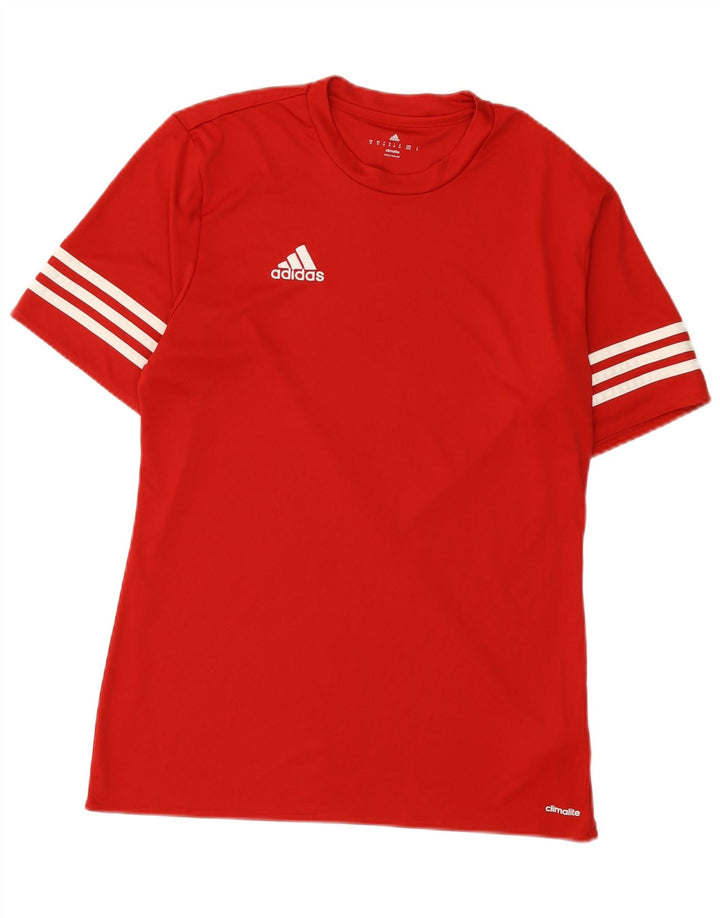 T-shirt Adidas Climalite da uomo Top in poliestere rosso medio
