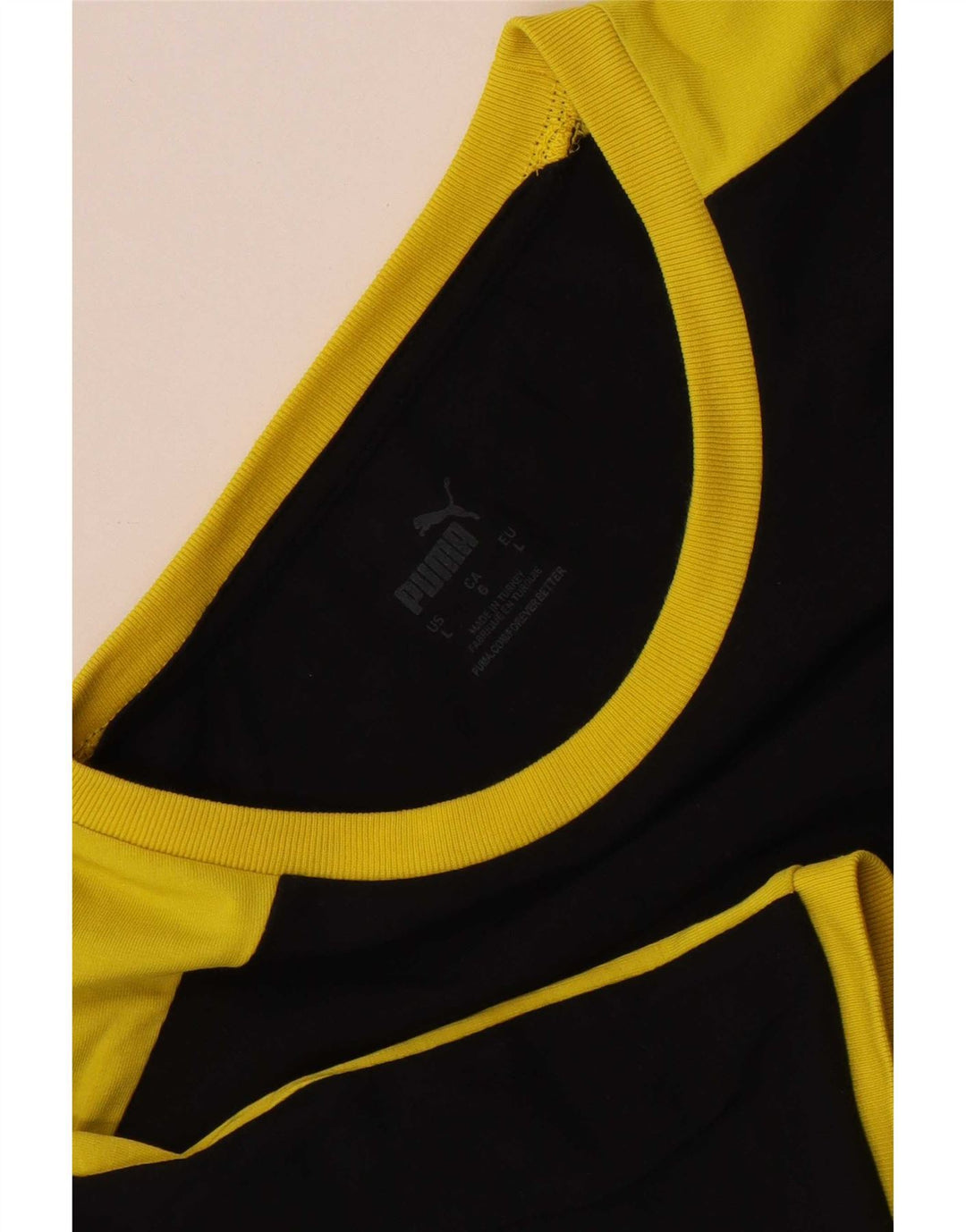 Puma Uomo BVB Dortmund T-shirt Top Large Nero Colourblock