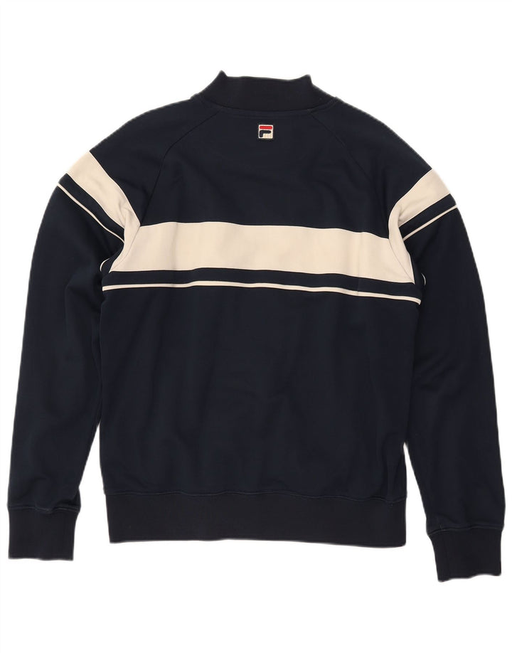Giacca da ginnastica da uomo FILA in poliestere color block medio blu navy