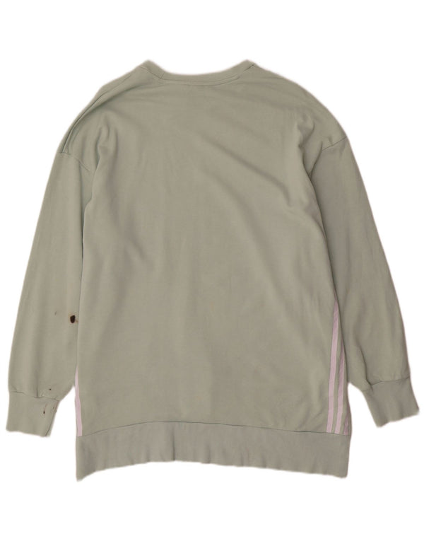 Felpa da donna Adidas Jumper UK 16/18 Large Green Cotton