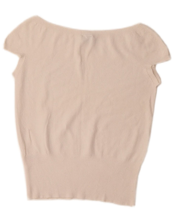 Top corto da donna Oasis in camicetta UK 10 piccolo in viscosa bianca
