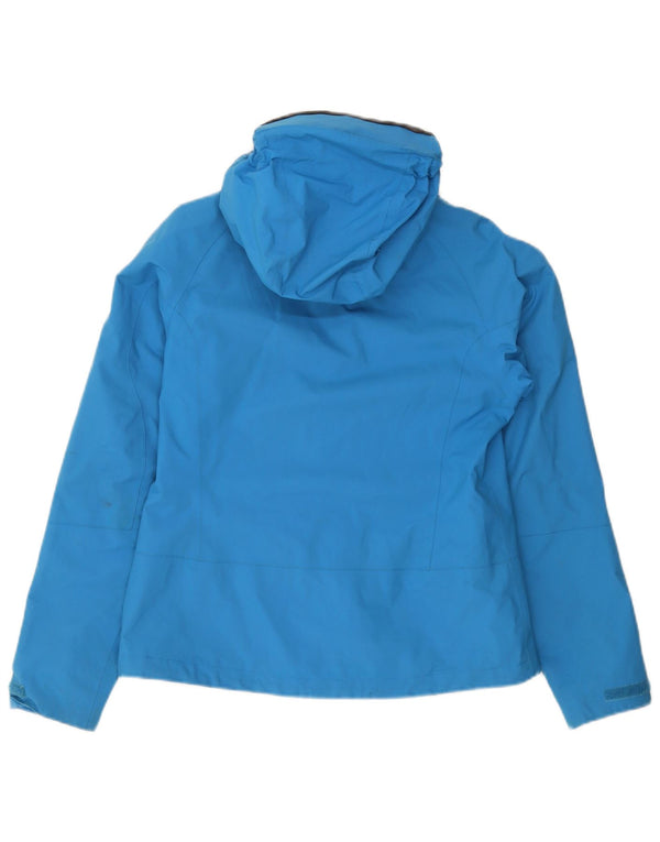 Giacca antipioggia con cappuccio da donna Jack Wolfskin UK 10 Small Blu Poliammide