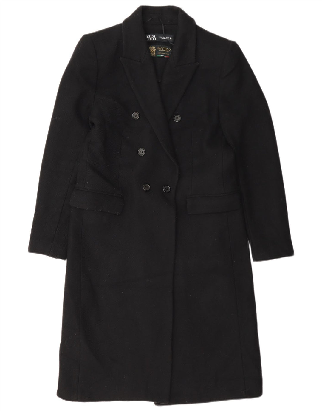 Cappotto doppiopetto da donna Zara UK 14 poliestere nero medio