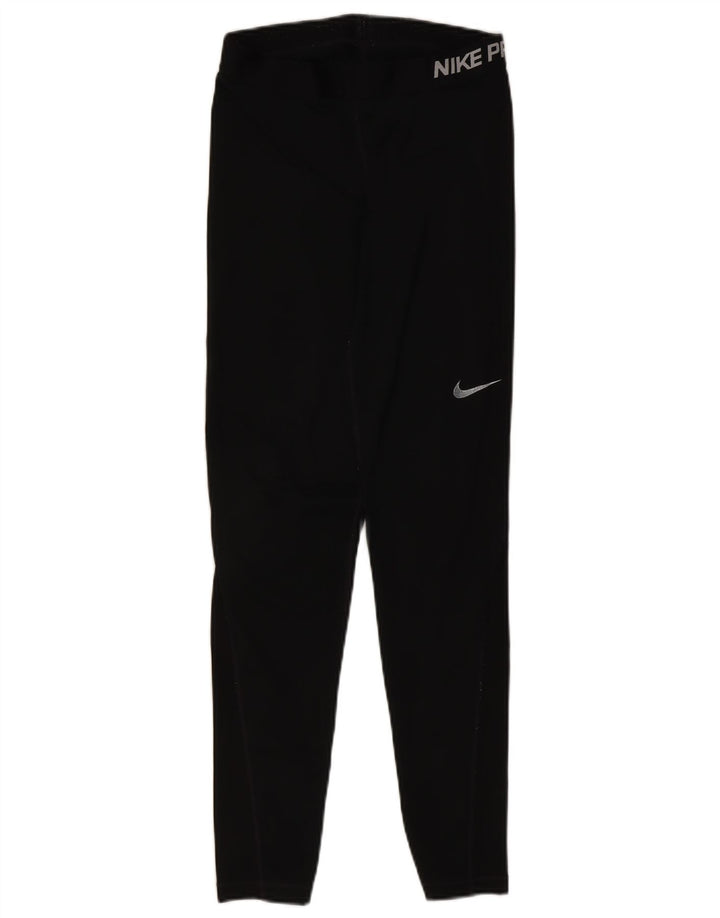 Leggings grafici Nike Dri Fit da donna UK 12 medio nero poliestere