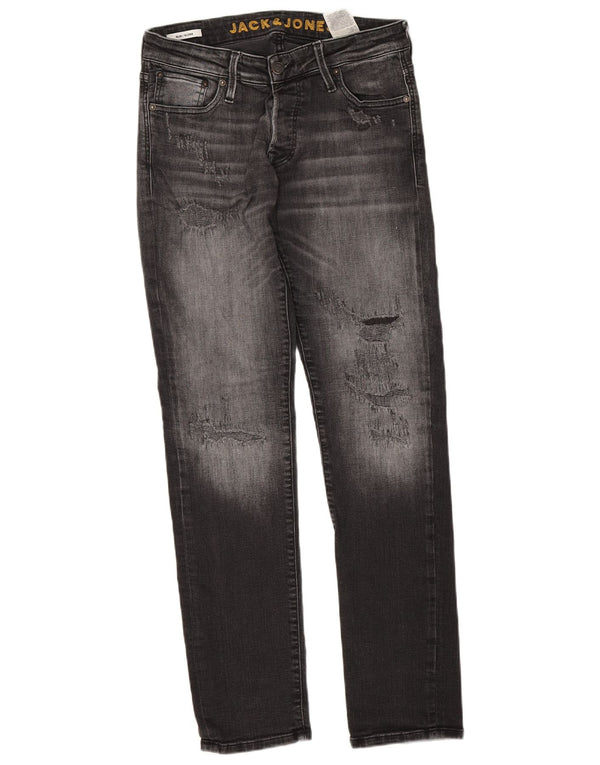 Jack & Jones Uomo GLENN Jeans slim effetto consumato W30 L32 Cotone grigio