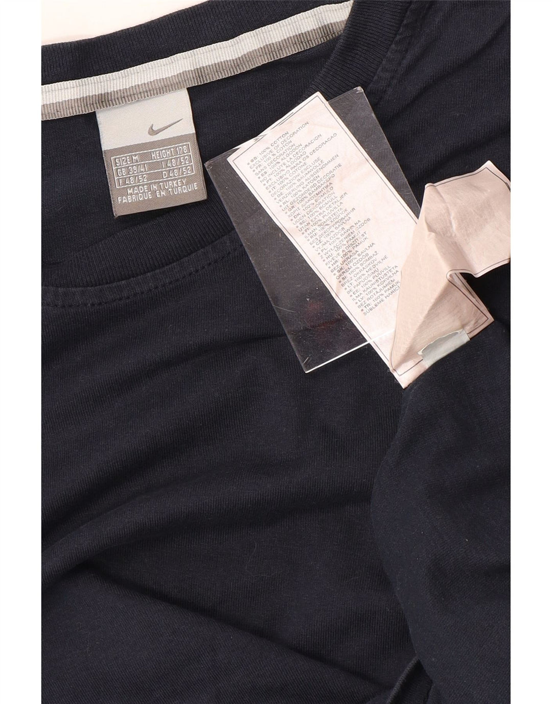 Top NIKE da uomo a maniche lunghe UK 39/41 medio cotone blu navy