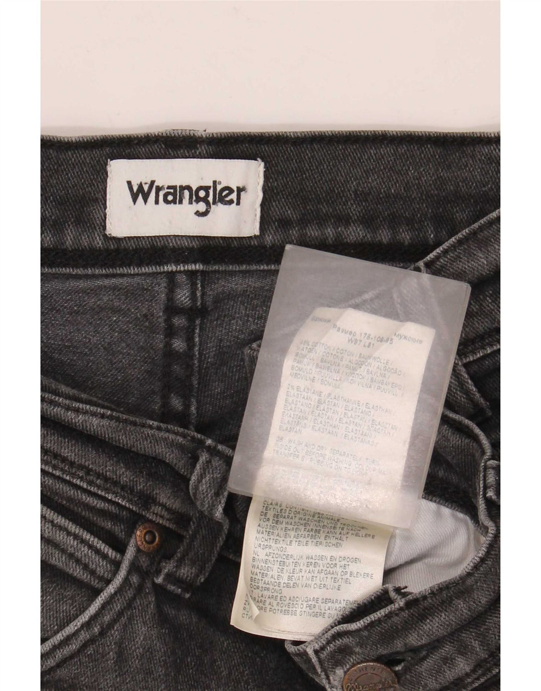 Jeans dritti elasticizzati Texas da uomo Wrangler W38 L32 cotone grigio