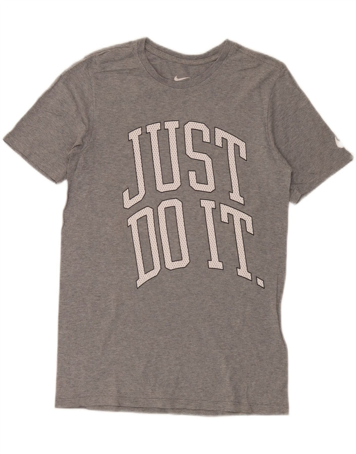T-shirt grafica Nike da uomo con taglio atletico, piccola, grigia chiazzata