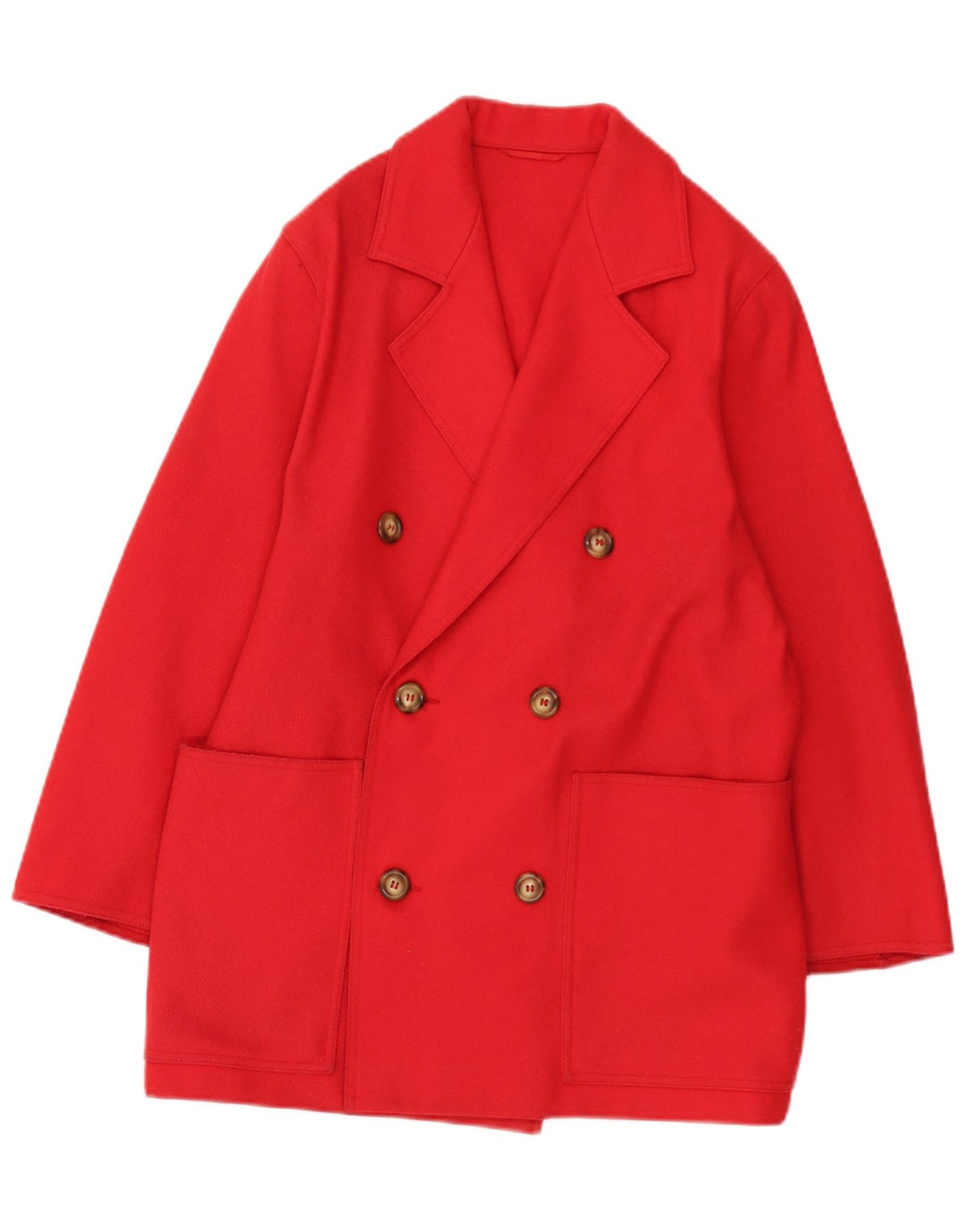 Cappotto doppiopetto oversize da donna Marella UK 8 piccolo in lana rossa