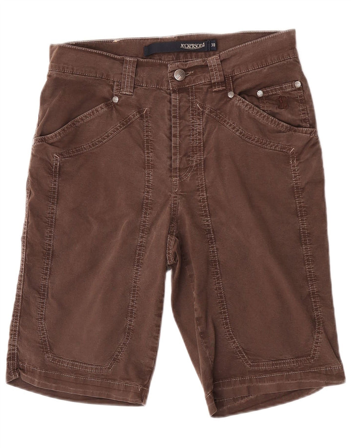 Bermuda da uomo Jeckerson W30 in cotone marrone medio