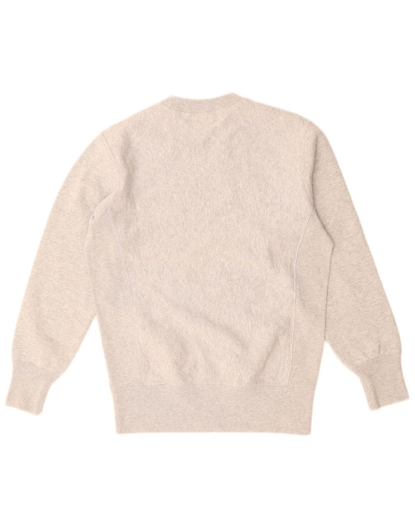 Felpa grafica da uomo Champion, maglione piccolo, cotone chiazzato grigio