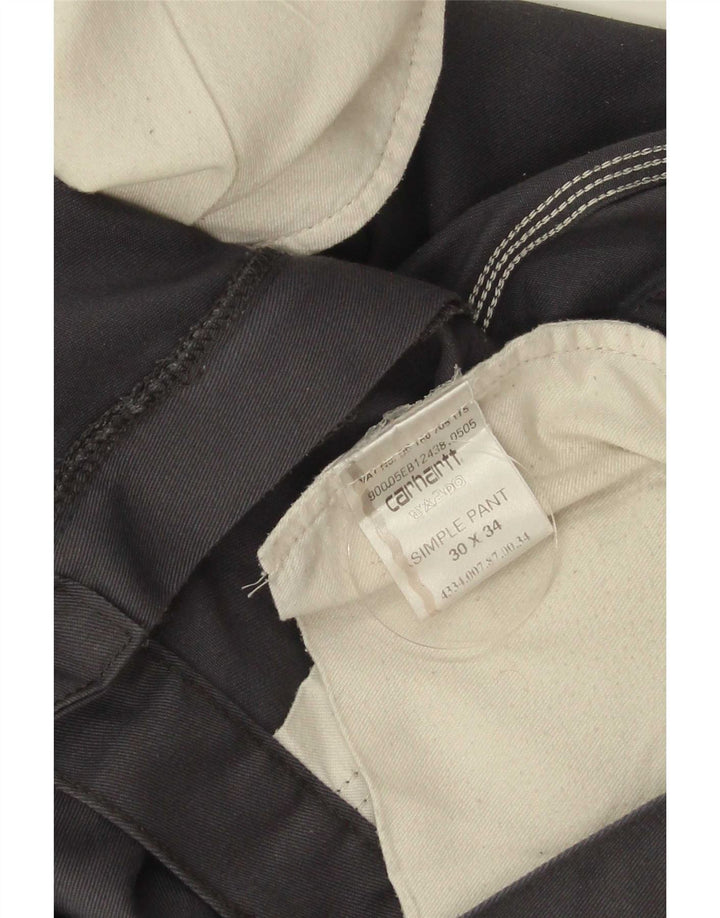 Pantaloni chino dritti da uomo Carhartt W30 L34 poliestere grigio