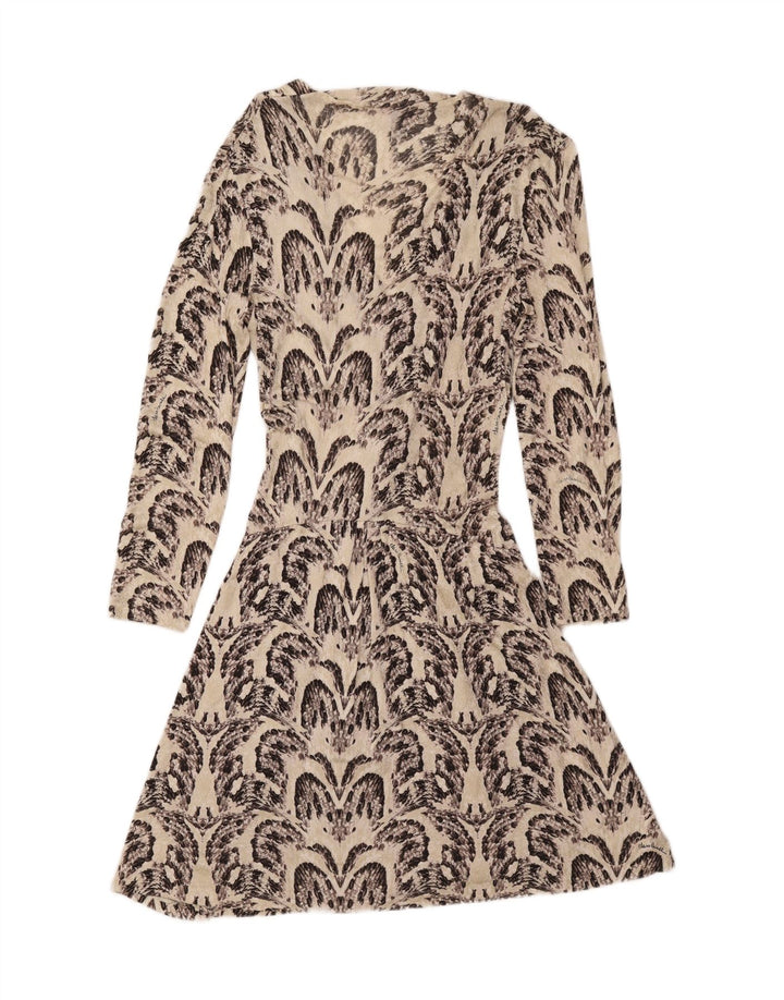 Abito da donna a trapezio con motivo astratto Roberto Cavalli IT 46 grande bianco sporco