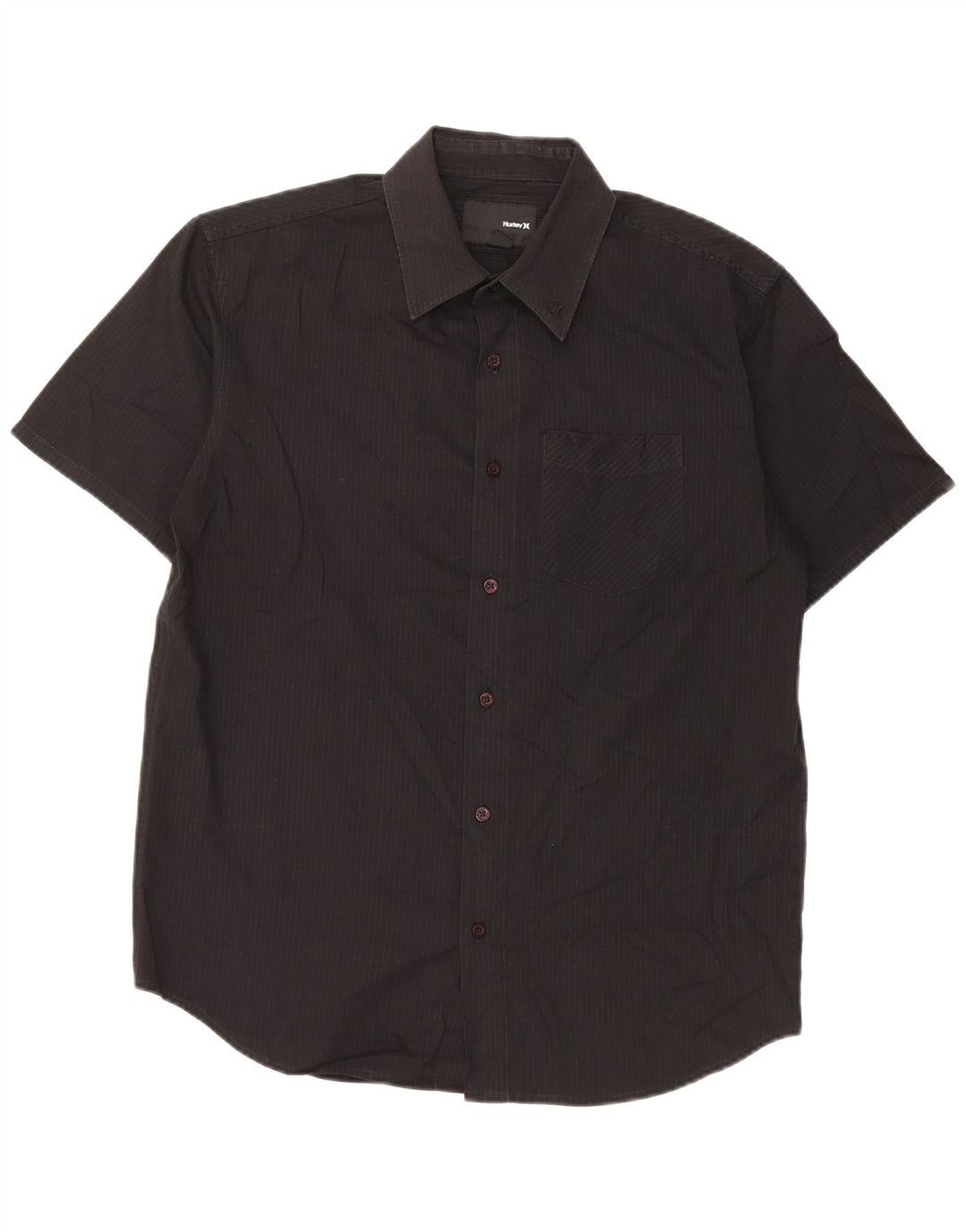 Camicia a maniche corte da uomo Hurley piccola in cotone gessato nero