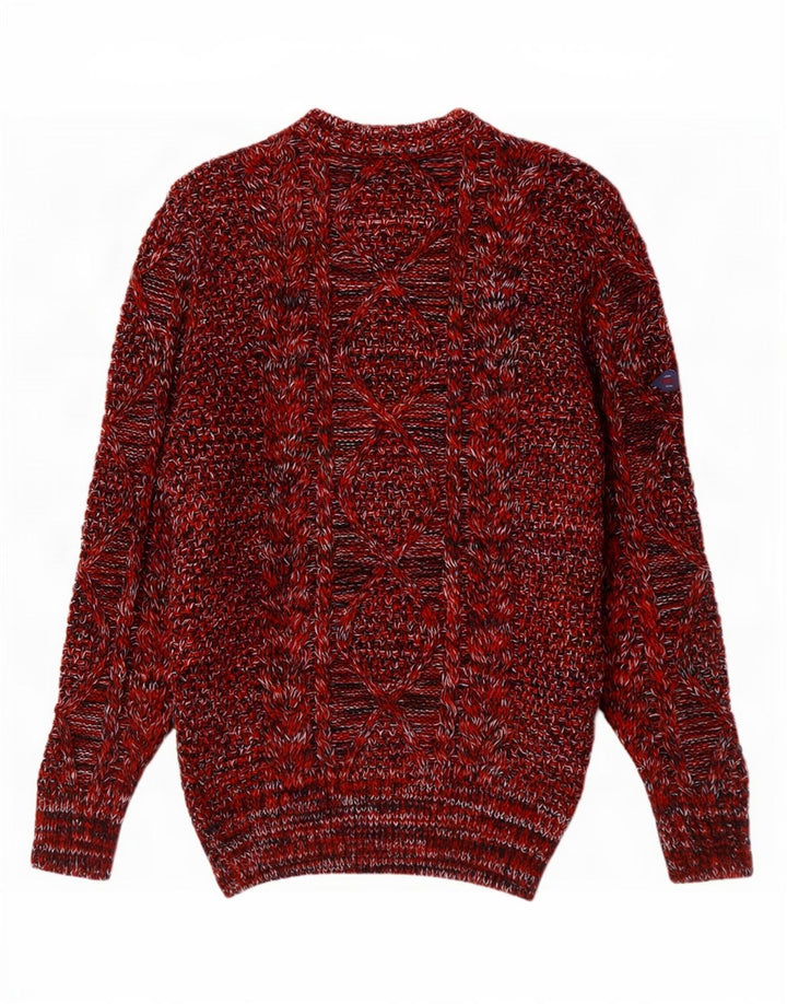 Maglione da uomo con scollo a barca Superdry Acrilico screziato rosso medio