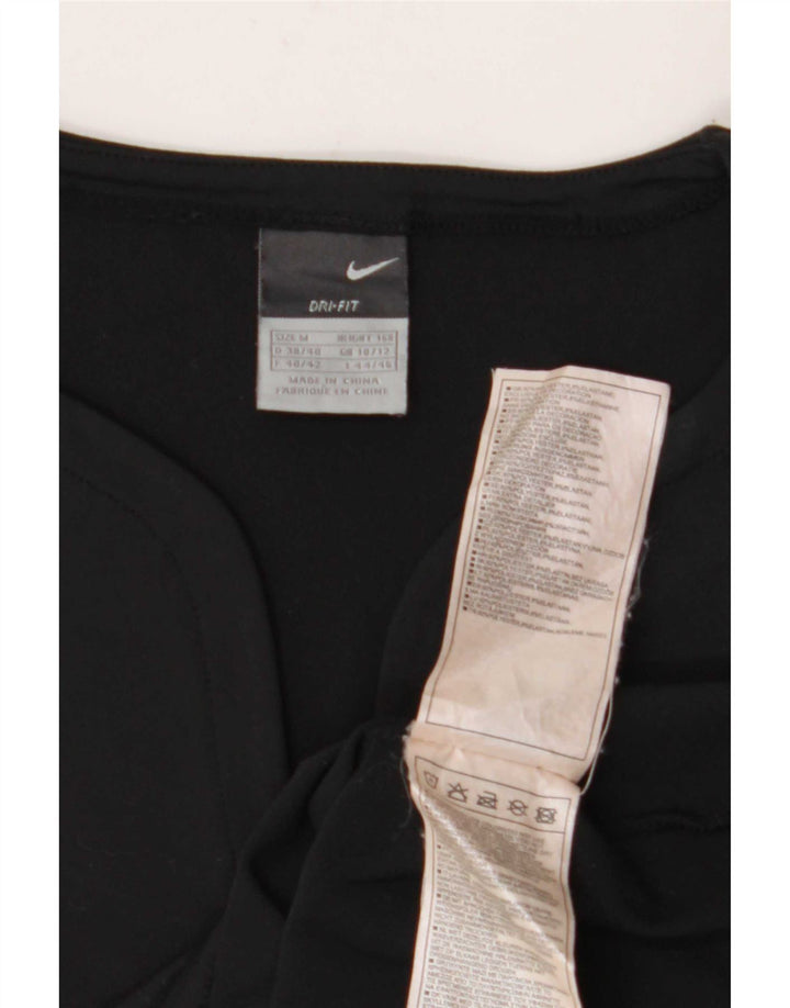 Canotta corta Nike Dri Fit da donna UK 10/12 Poliestere a righe nere medie