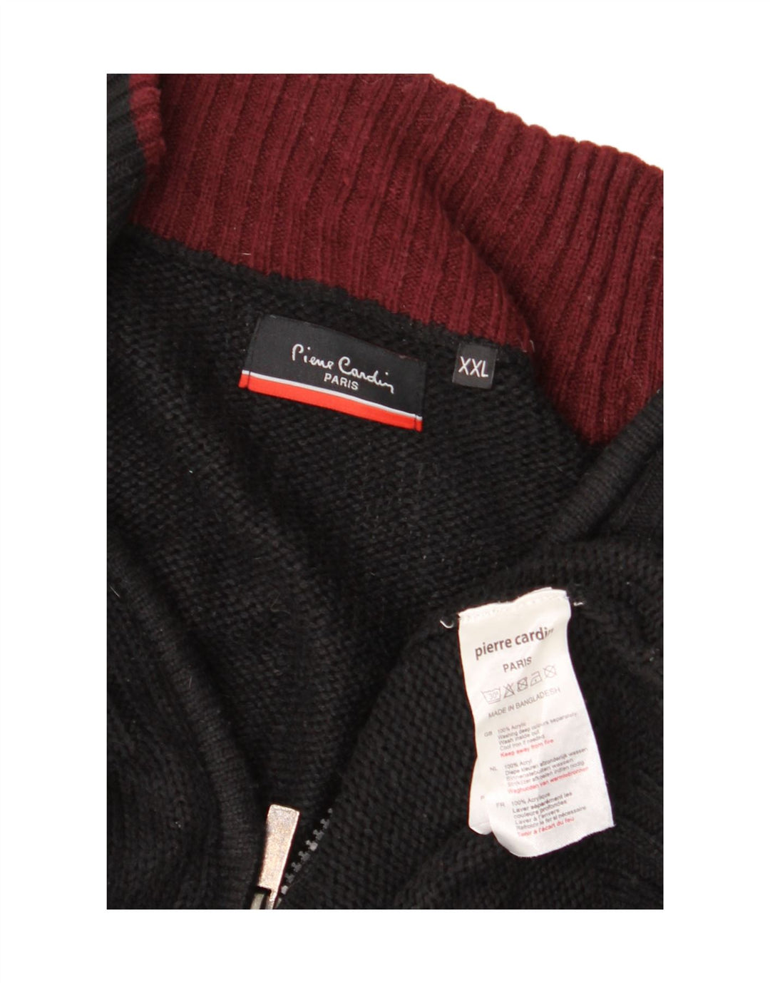 PIERRE CARDIN Maglione da donna con collo con zip UK 20 2XL Acrilico nero