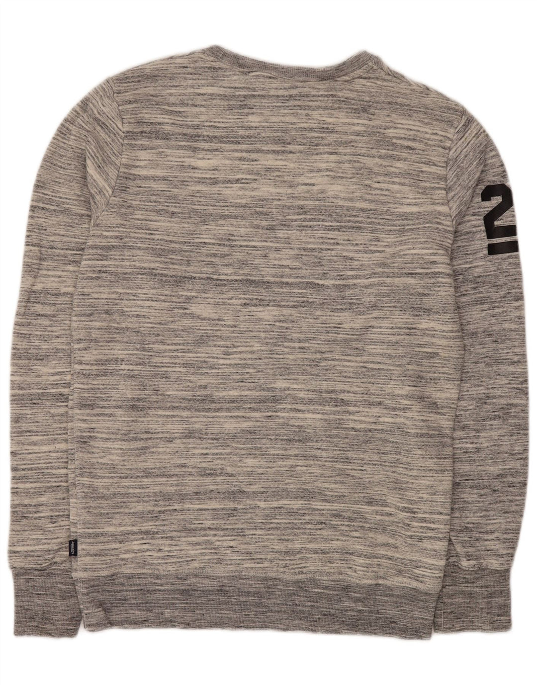 Felpa grafica da uomo SUPERDRY, maglione XL, cotone gessato grigio