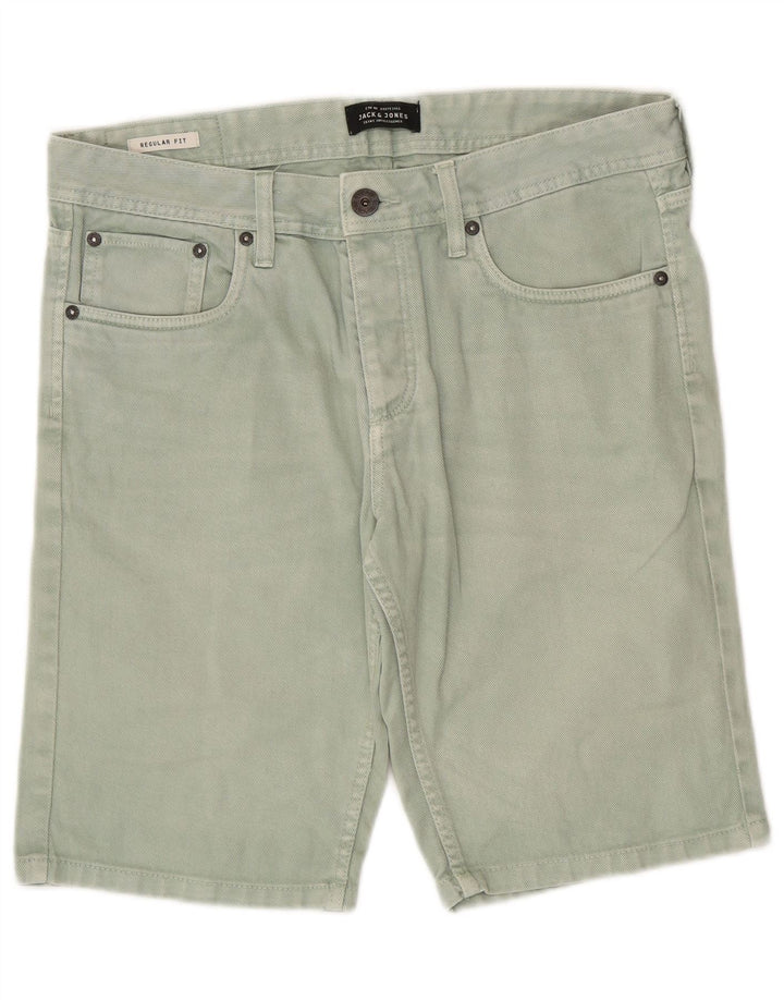 Pantaloncini di jeans vestibilità regolare da uomo Jack & Jones medi W32 cotone verde