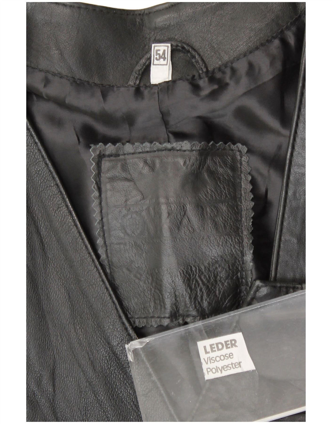 Gilet in pelle da uomo vintage EU 54 XL in pelle nera