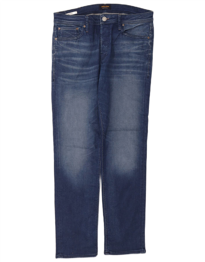 Jack & Jones Uomo Tim Slim Jeans dritti W34 L32 Blu