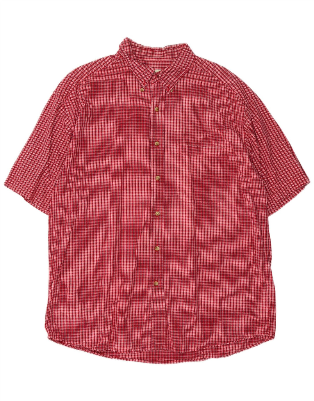 EDDIE BAUER Camicia a maniche corte da uomo Grande in cotone a quadretti rossi