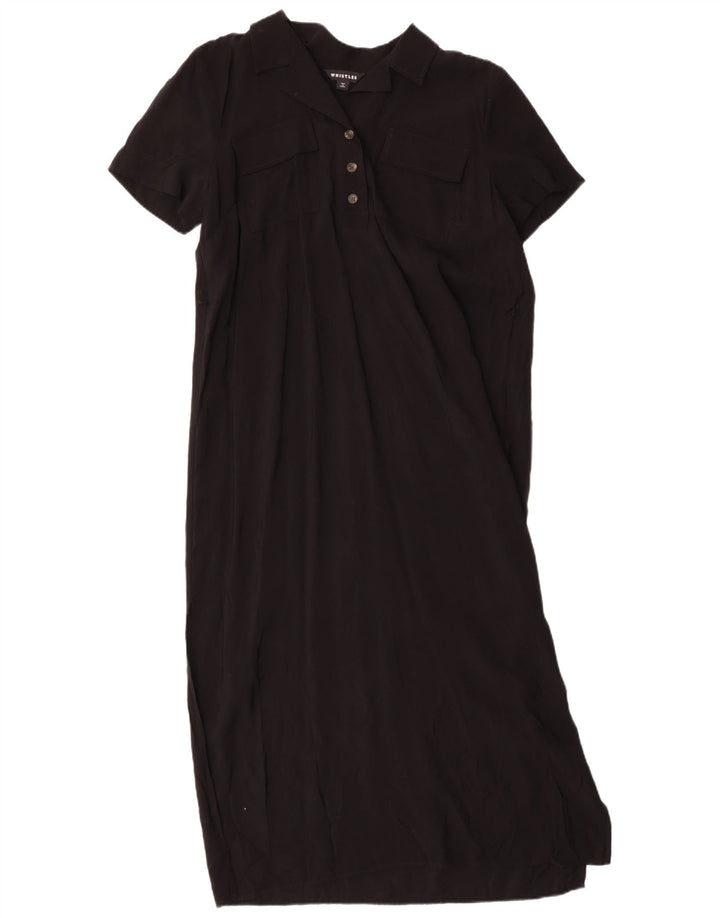 WHISTLES Womens Maxi Dress UK 12 Medium  Black Viscose