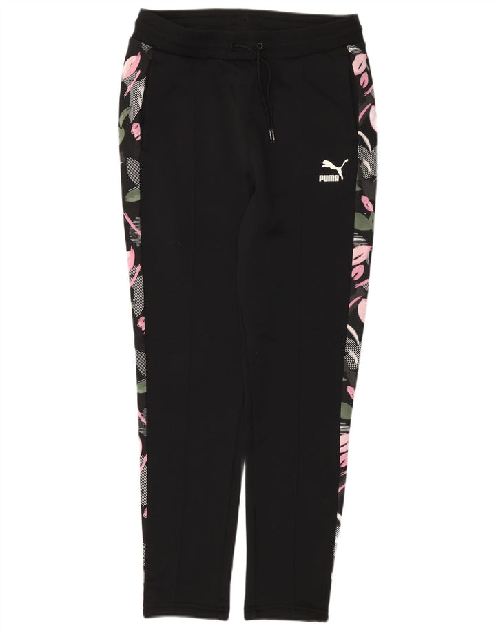 Pantaloni della tuta da donna Puma UK 10 Small Nero Floreale Poliestere