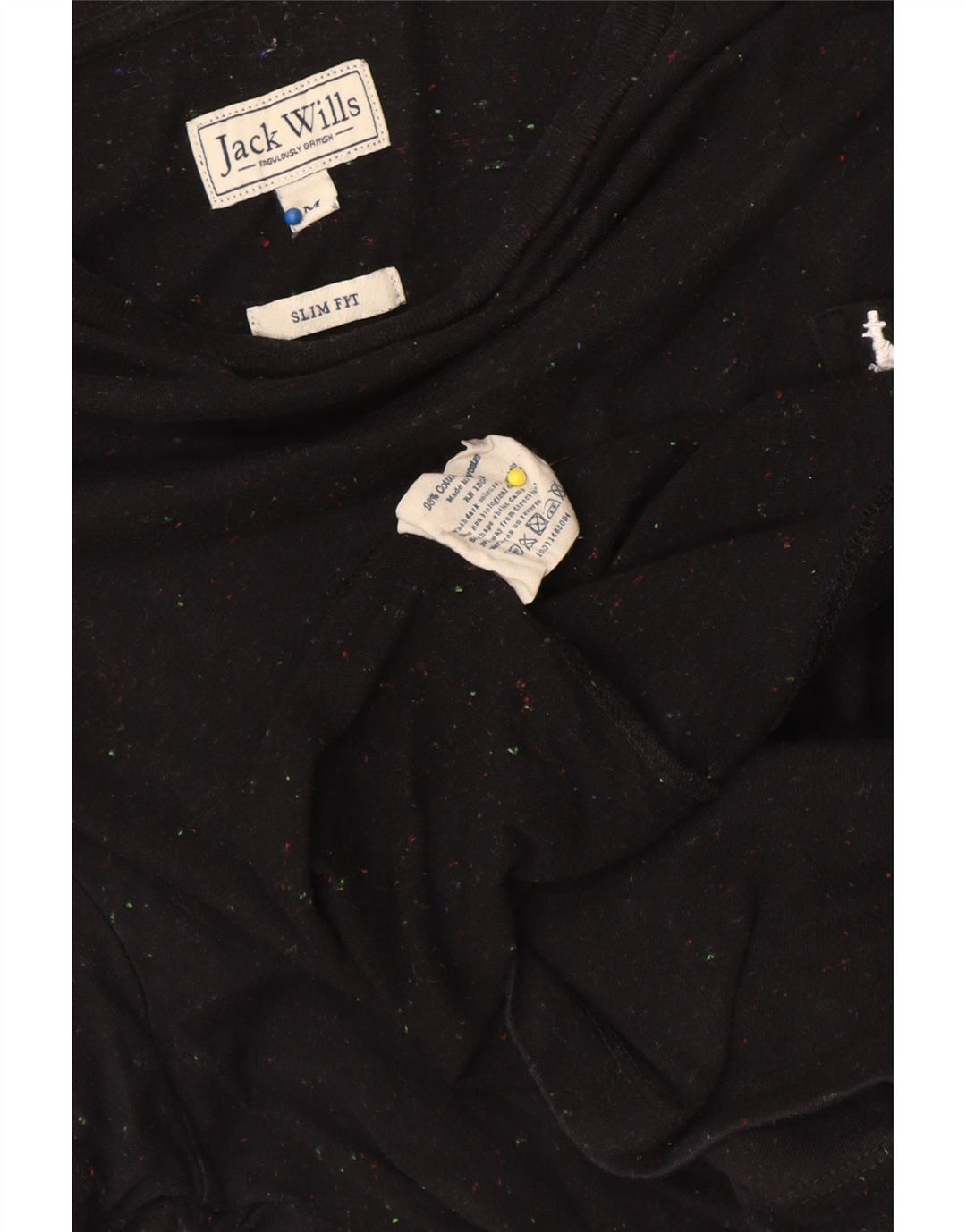 T-shirt da uomo slim fit Jack Wills Top in cotone medio nero screziato