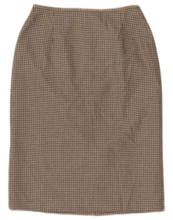 Gonna a tubino da donna Marks & Spencer UK 10 piccola W26 poliestere a quadri grigio
