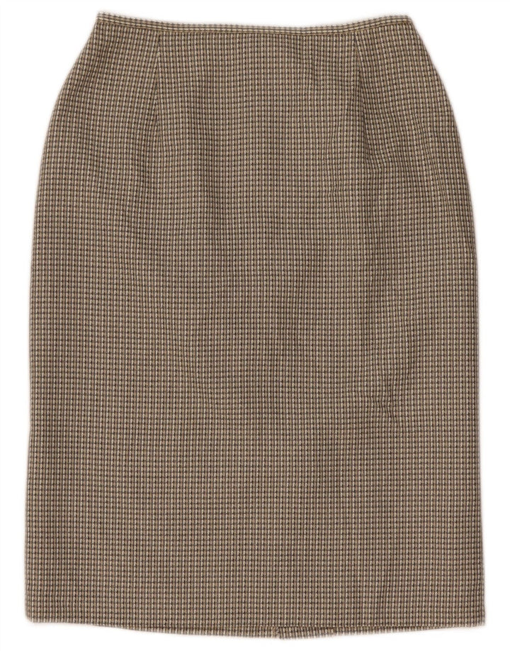 Gonna a tubino da donna Marks & Spencer UK 10 piccola W26 poliestere a quadri grigio