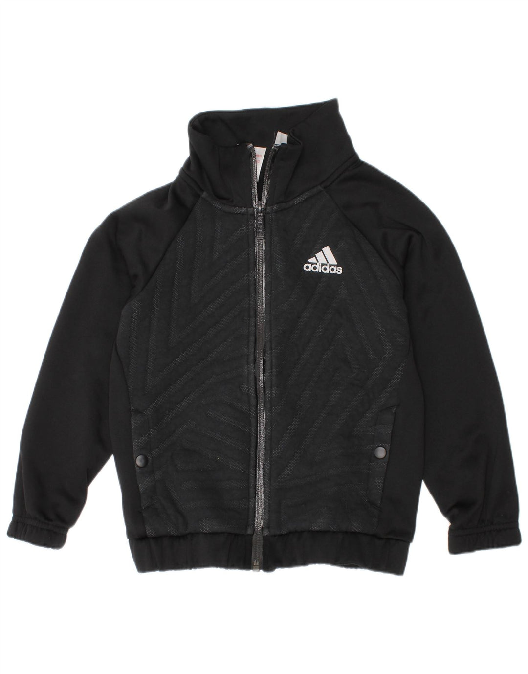 Giacca da ginnastica grafica da ragazzo Adidas 5-6 anni nera geometrica