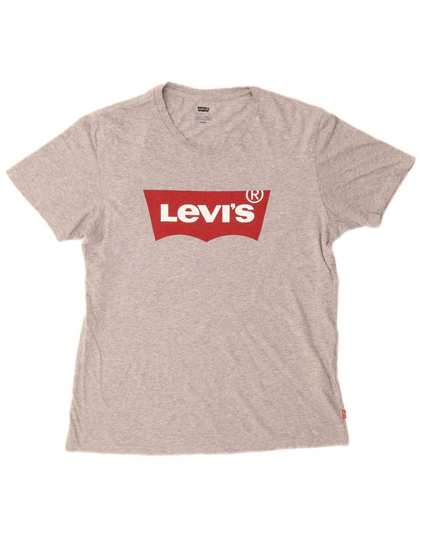 T-shirt grafica da uomo LEVI'S Top in cotone grigio medio