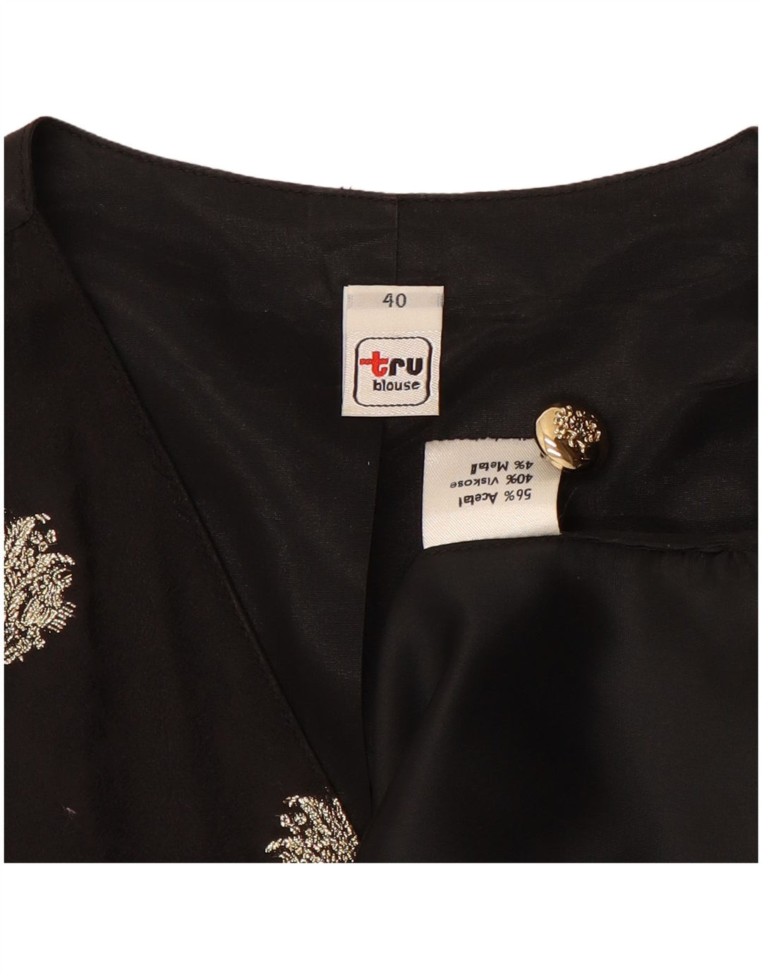 Gilet da donna TRU EU 40 Acetato floreale nero medio