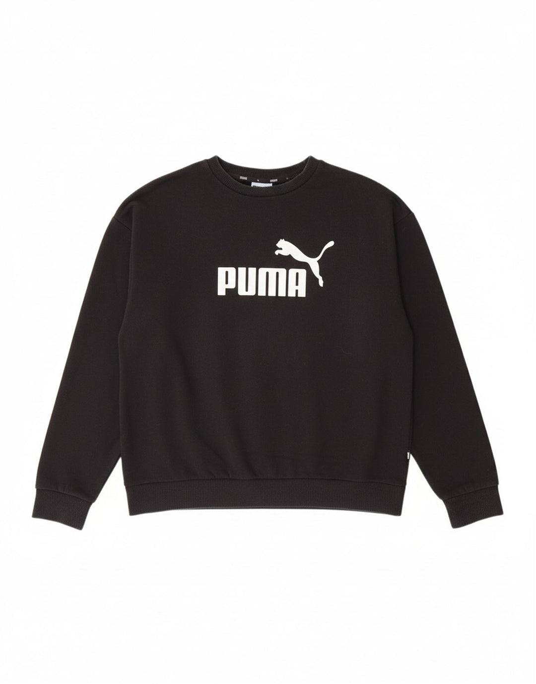 PUMA Womens Graphic Sweatshirt Jumper UK 14 Medium Black