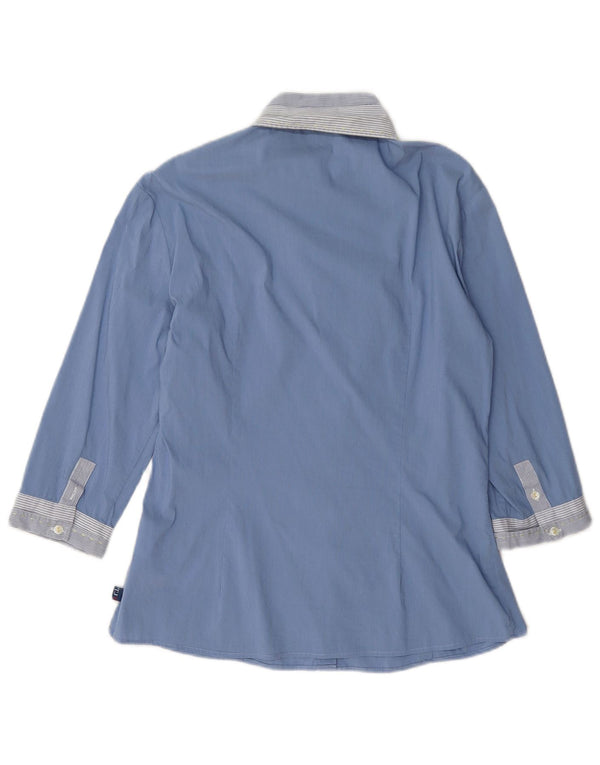 Camicia Trussardi Jeans Donna Manica 3/4 UK 12 Gessato Blu Medio