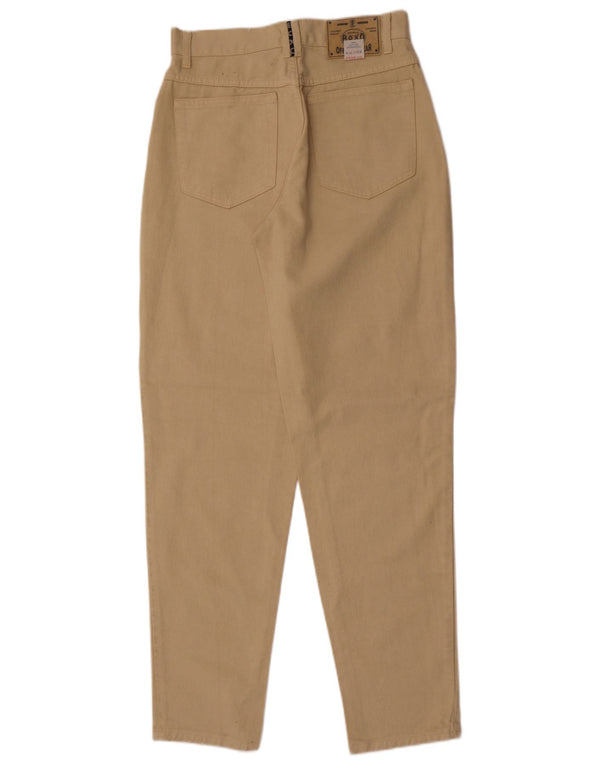 Jeans affusolati a vita alta da donna vintage W31 L31 in cotone beige