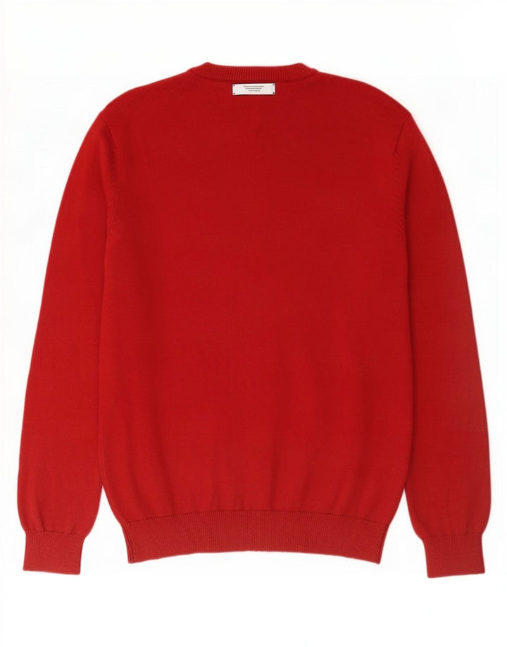 J. Crew Maglione da uomo con scollo a V in cotone rosso medio