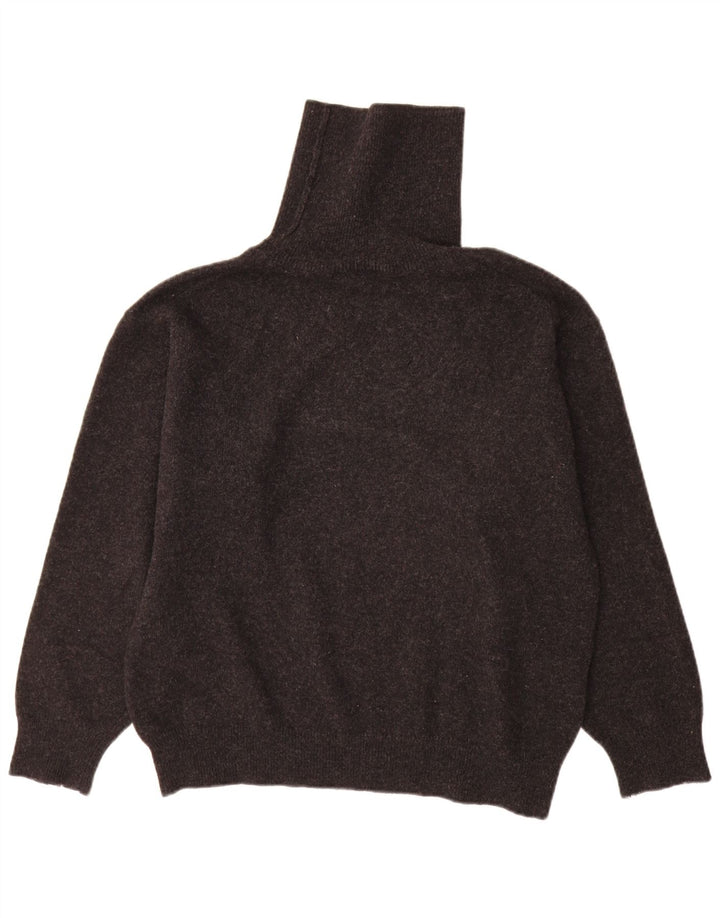 QUILL'S WOOLEN MARKET Maglione da uomo a collo alto in lana d'agnello grande grigia