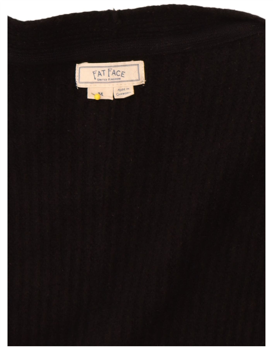 Maglione cardigan senza maniche lungo da donna Fat Face UK 14 medio nero