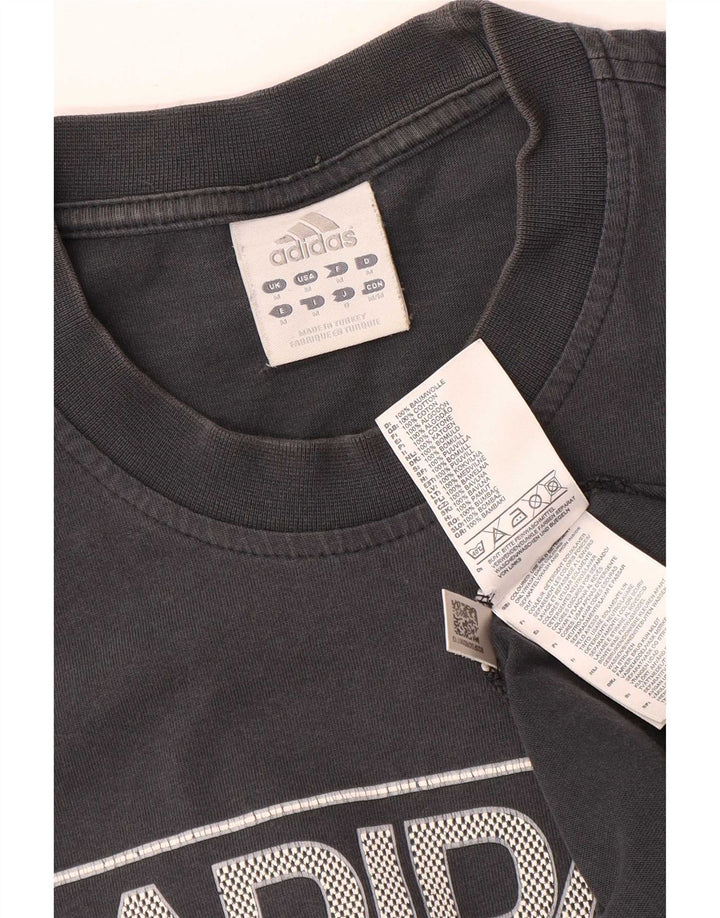 T-shirt grafica da uomo Adidas Top in cotone grigio medio