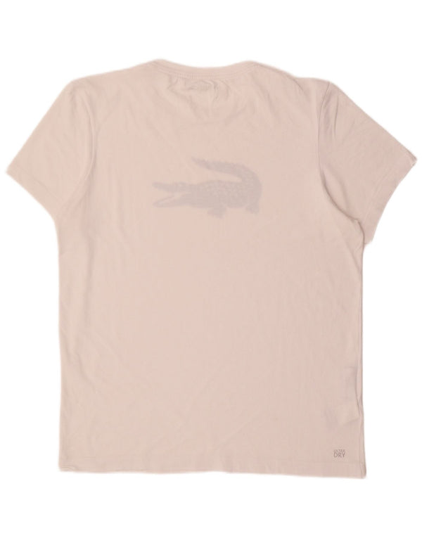 T-shirt grafica da uomo LACOSTE taglia 5 grande in cotone bianco