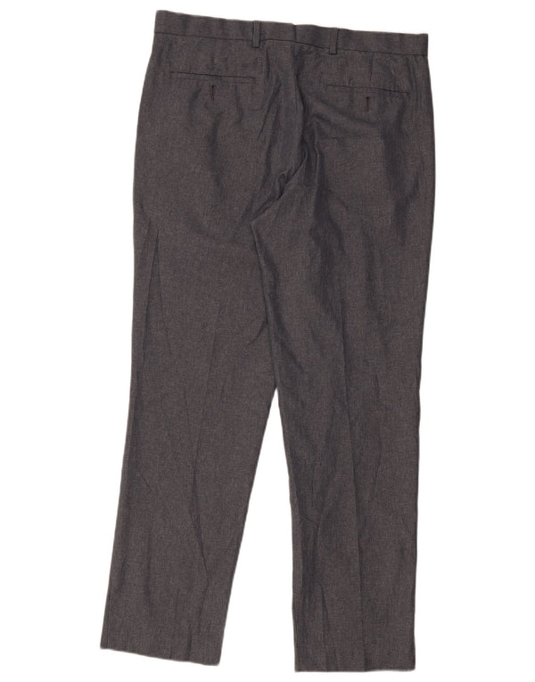 Pantaloni chino dritti da uomo Marks & Spencer W36 L30 poliestere grigio