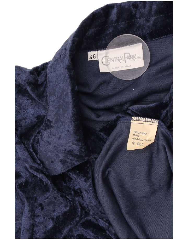 Camicetta camicia in velluto da donna Central Park IT 46 Large poliestere blu navy