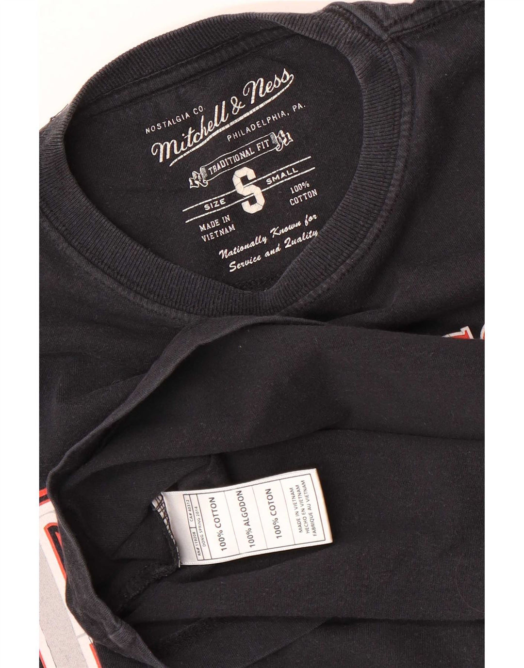 Mitchell & Ness T-shirt grafica da uomo dei Chicago Bulls, piccola, blu navy
