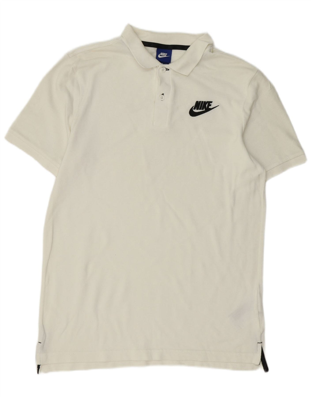 NIKE Mens Polo Shirt Medium White Cotton