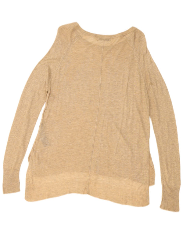 Maglione Zara da donna con scollo a barca UK 10 piccola viscosa screziata beige
